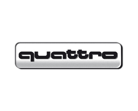 Aluminiums emblem/logotyp - QUATTRO - 7x1,7cm