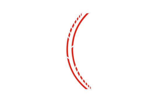 Foliatec PIN-Striping 'Racing' för fälgar Neon-Röd - Bredd = 7mm: 14x 41cm