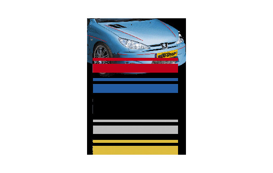 Universal lim striping Car Stripe Cool350 - Röd - 2 + 3 mm x 975cm