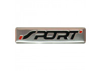 Aluminiums emblem/logotyp - SPORT - Svart & röd - 7x1,7cm