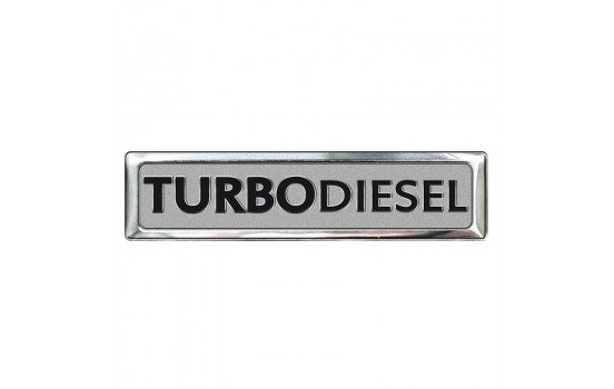 Aluminiums emblem/logotyp - TURBO DIESEL - 7x1,7cm