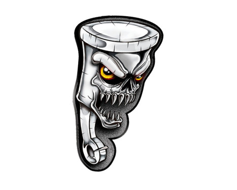 AutoTattoo Sticker Angry Valves 3D Chrome - 4,1 x 7,5 cm, bild 2