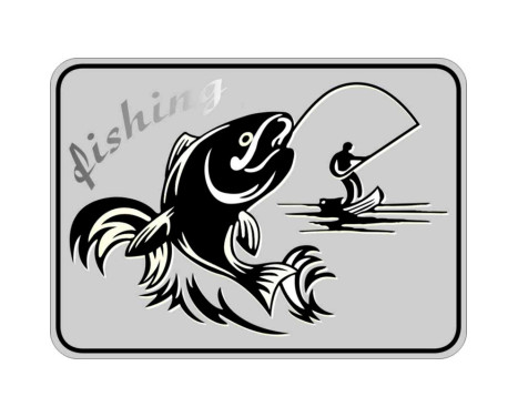 AutoTattoo Sticker Fisherman 3D Chrome - 8,3 x 6 cm, bild 2