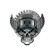 AutoTattoo Sticker Gearwheel Skull 3D Chrome - 8,5 x 8,6 cm, miniatyr 2