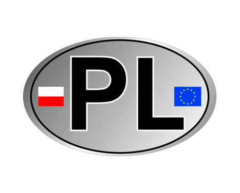 AutoTattoo Sticker PL + Flags 3D Chrome - 12,4 x 7,6 cm, bild 2