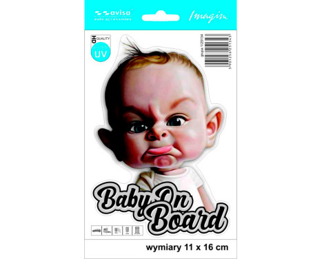 Biltatueringsdekal Baby On Board - 11x16cm