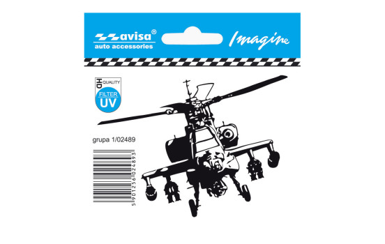 Biltatueringsdekal Helikopter - 9,6x7cm