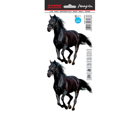 Biltatueringsdekal Mustang 2st - 11x12cm