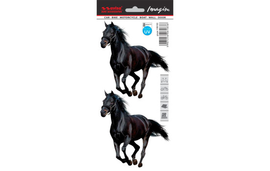 Biltatueringsdekal Mustang 2st - 11x12cm