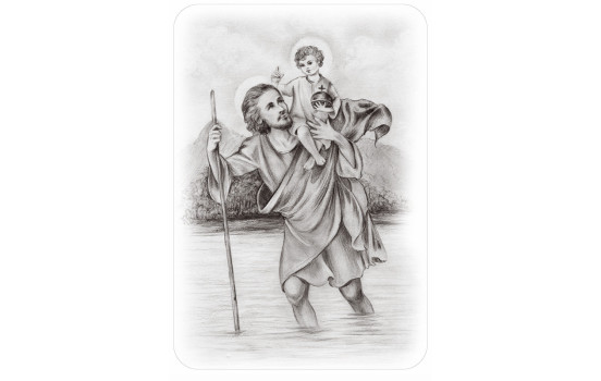 Biltatueringsdekal St. Christopher - 33x47,5cm
