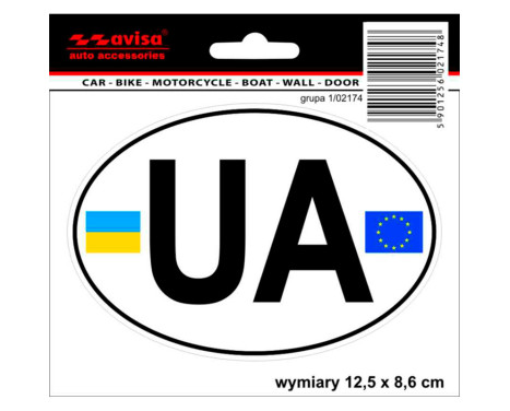 Biltatueringsdekal UA/EU - 12,5x8,5cm, bild 2