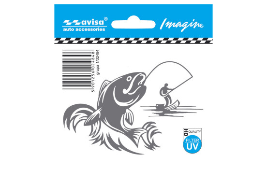 Biltatueringsklistermärke Fisherman - 9,7x6,5cm