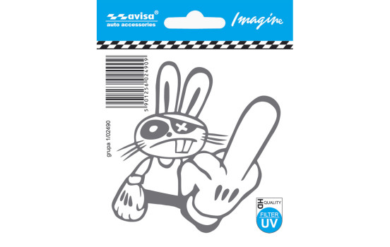 Biltatueringsklistermärke Kanin - 8,4x8,6 cm