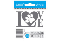 Biltatueringsklistermärke LOVE paw - 7,7x4,4cm
