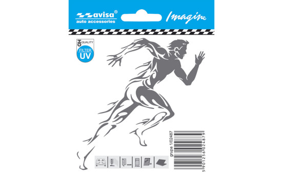 Biltatueringsklistermärke Runner man - 9,7x9,9cm