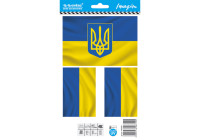 Biltatueringsklistermärke Ukraina/ flaggor - 12,7x8,5cm