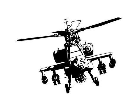 Car Tattoo Sticker Helikopter - 45x33cm