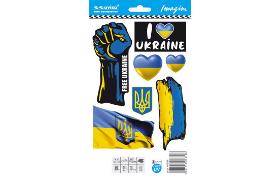 Car Tattoo Sticker Jag älskar UKRAINA/minisamling - 12,5x17,1cm