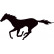 Klistermärke galopperande häst - svart - 22x10.5cm