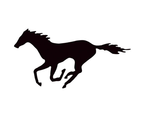 Klistermärke galopperande häst - svart - 22x10.5cm, bild 2