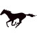 Klistermärke galopperande häst - svart - 22x10.5cm, miniatyr 2