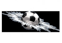 Klistermärke Grafisk Crashed fotboll - 24x7x5cm