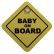 Klistermärke / Plate Baby On Board - gul - 16x16cm, miniatyr 2
