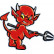 Klistermärke Rolig Devil - 11x10.5cm