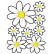 Klistermärken blommor - vit - 24,5x32,5cm