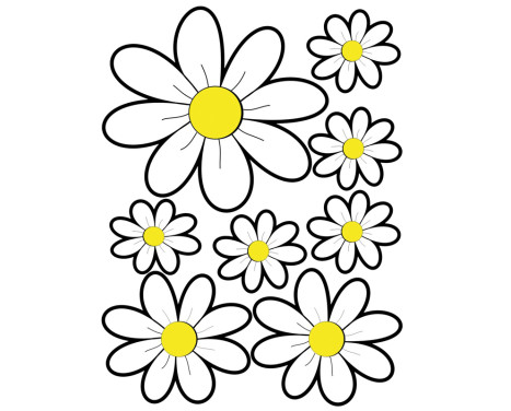 Klistermärken blommor - vit - 24,5x32,5cm, bild 2