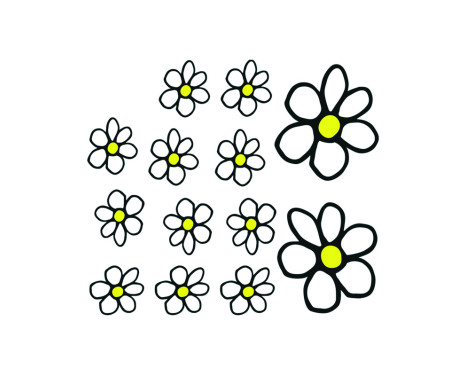 Klistermärken Blommor - vit / gul - 13.5x15.5cm, bild 2
