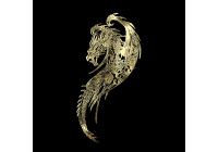 Nickel-Guld klistermärke 'Dragon' - 65x110mm