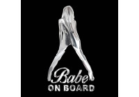 Nickeldekal 'BABE ON BOARD' - 33x60mm