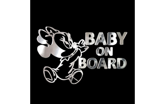 Nickeldekal 'BABY ON BOARD Minnie' - 90x85mm