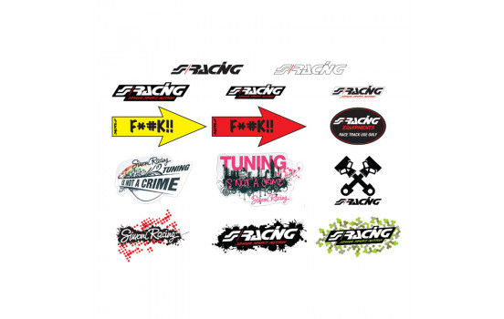 Simoni Racing Sticker Sheet 'Mixed' - 14 olika klistermärken