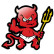 Sticker Devil + Pitchfork - röd - 9x9cm, miniatyr 2