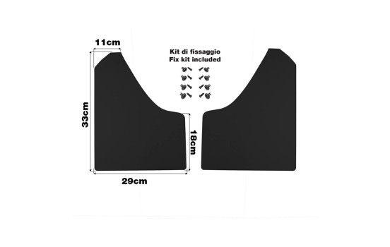 Simoni Racing Universal stänkskyddssats - Svart - inkl. monteringsskruvar - Svart ABS