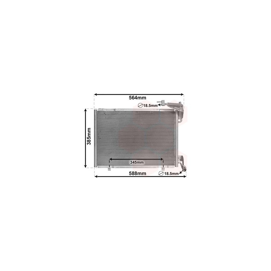 CONDENSOR MET DROGER 18015711 International Radiators voor FORD TRANSIT ...