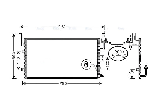 Condensor, airconditioning HY5135 Ava Quality Cooling