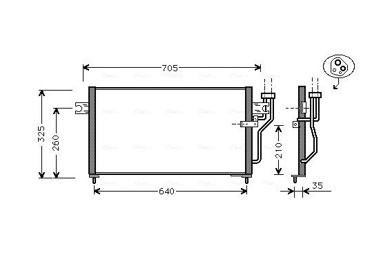 Condensor, airconditioning MT5105 Ava Quality Cooling