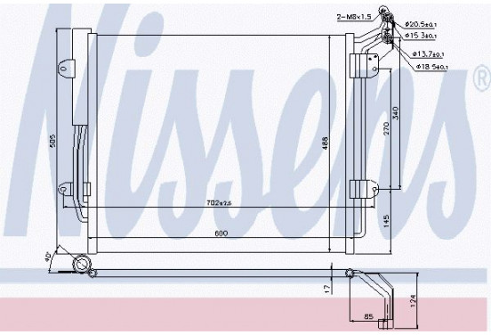 Condensator, airconditioning 940256 Nissens