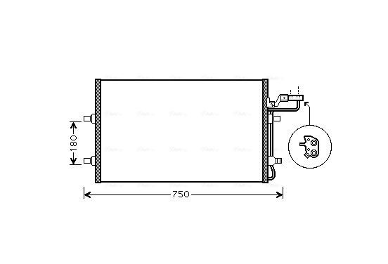 Condensor, airconditioning VO5149 Ava Quality Cooling