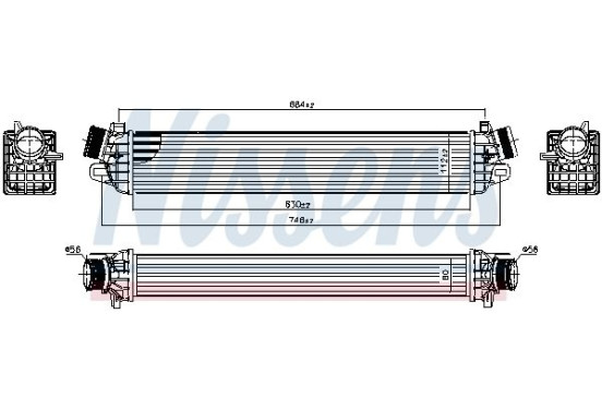 Interkoeler, tussenkoeler 96505 Nissens
