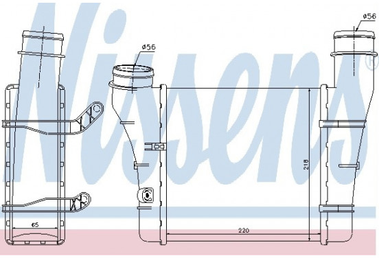 Interkoeler, tussenkoeler 96707 Nissens