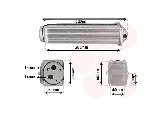 Intercooler, inlaatluchtkoeler 03014703 International Radiators