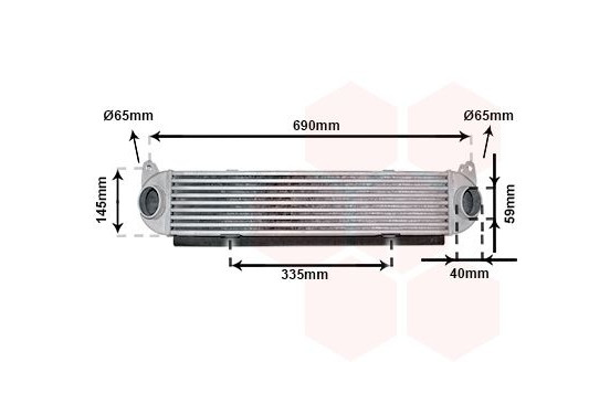 Intercooler, inlaatluchtkoeler 02014703 International Radiators
