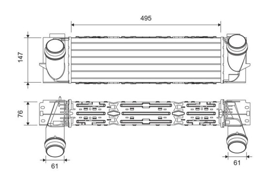 Intercooler, inlaatluchtkoeler 818252 Valeo
