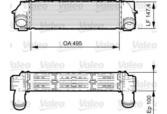 Intercooler, inlaatluchtkoeler 818254 Valeo