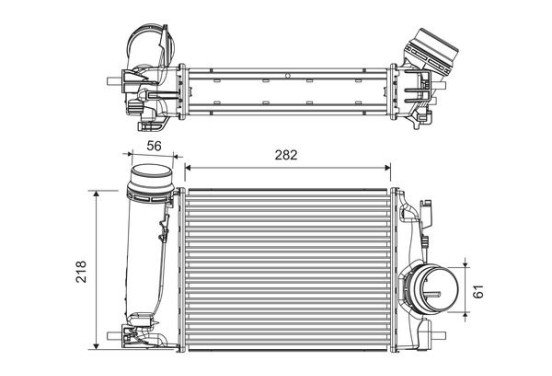 Intercooler, inlaatluchtkoeler 818293 Valeo