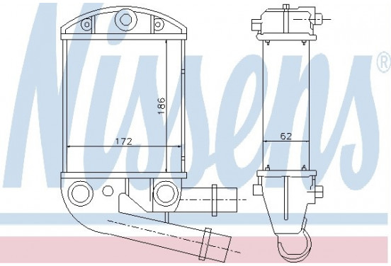 Interkoeler, tussenkoeler 96673 Nissens